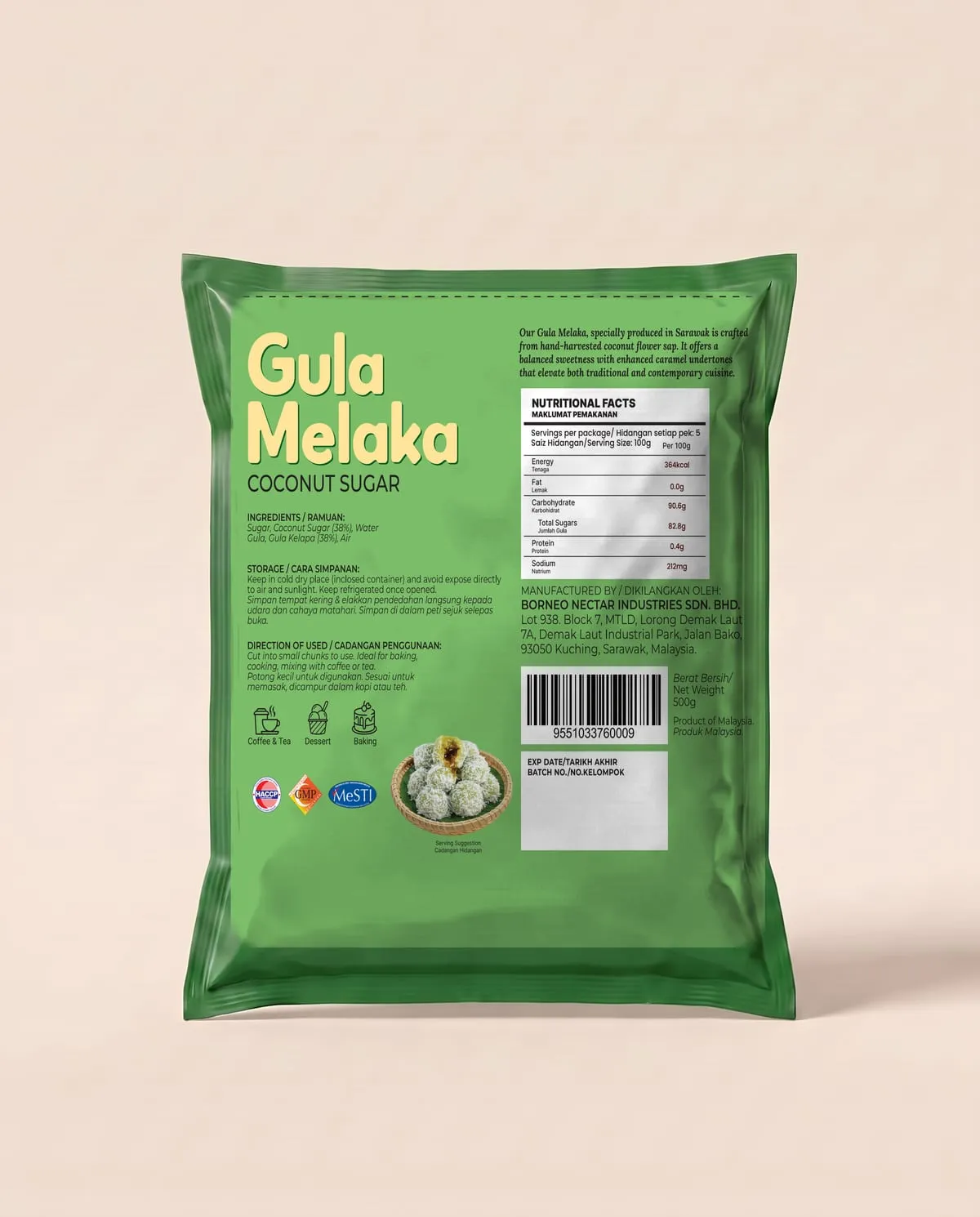 Additional photograph of Coconut sugar cubes: packaging or the sugar itself